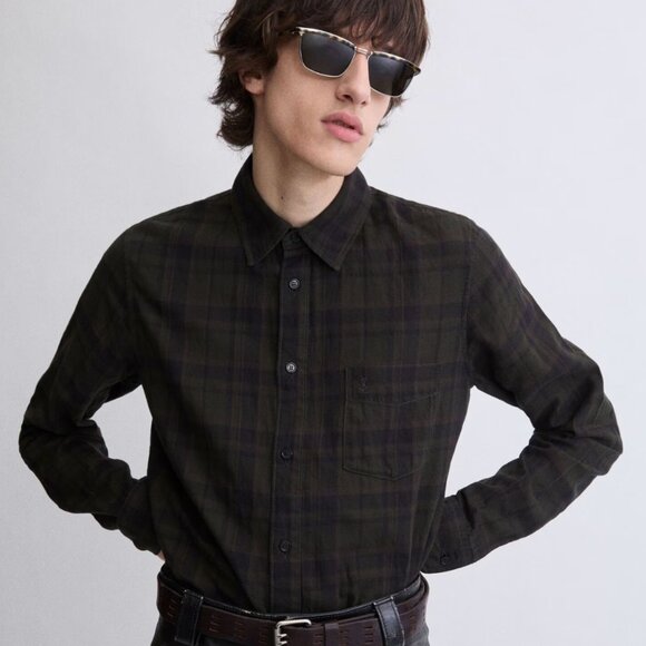 Vintage Yves Saint Laurent CASSANDRE Button Up Shirt, SZ Small (14.5 32/33) - Picture 1 of 6